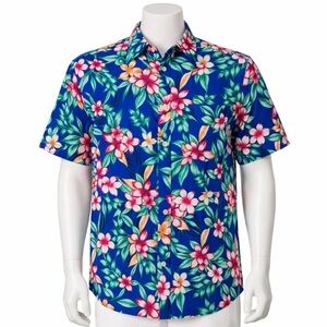 Tommy Hilfiger Men's S/D Custom Fit Tropical Front Pocket Button Up Shirt Size M
